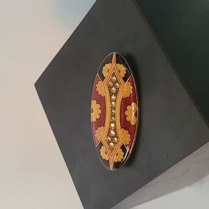 Vintage Enamel Floral Brooch Made in France